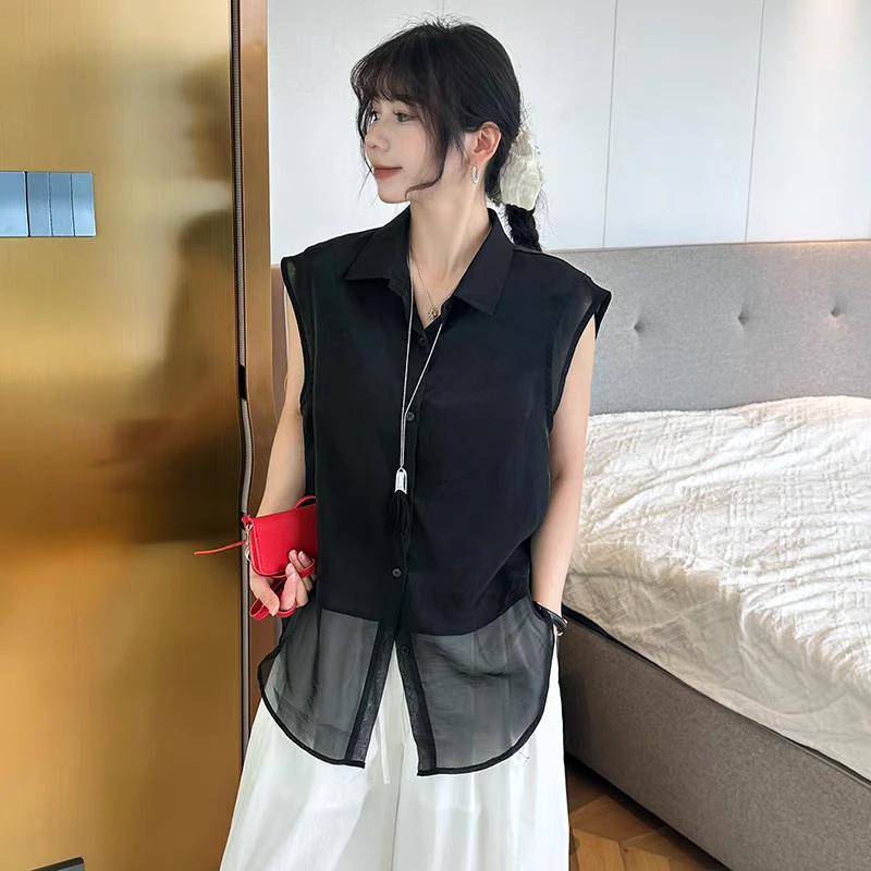 双层飞飞袖防晒衬衫 851