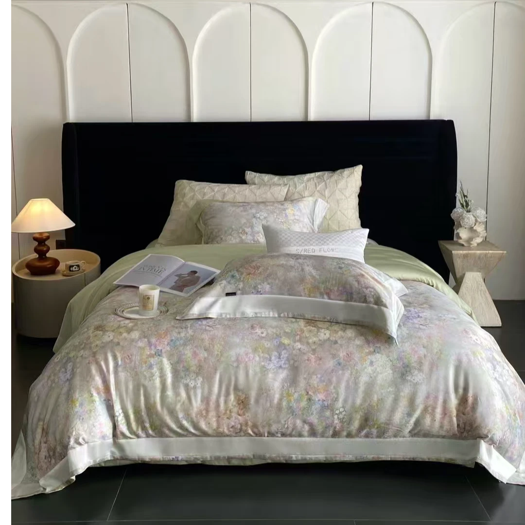 【古卡迪】天丝棉超细旦数码印花双拼角