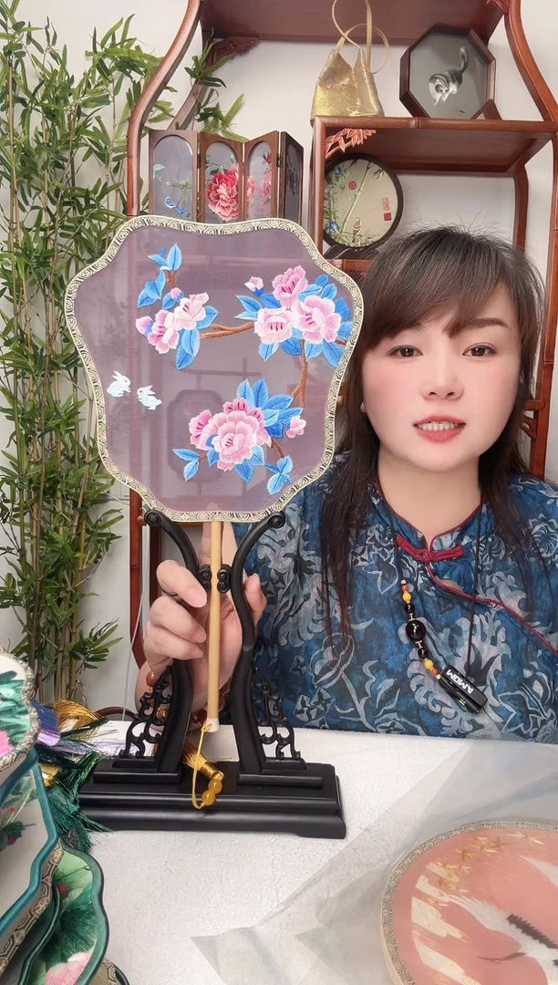 刺绣团扇-双面绣花