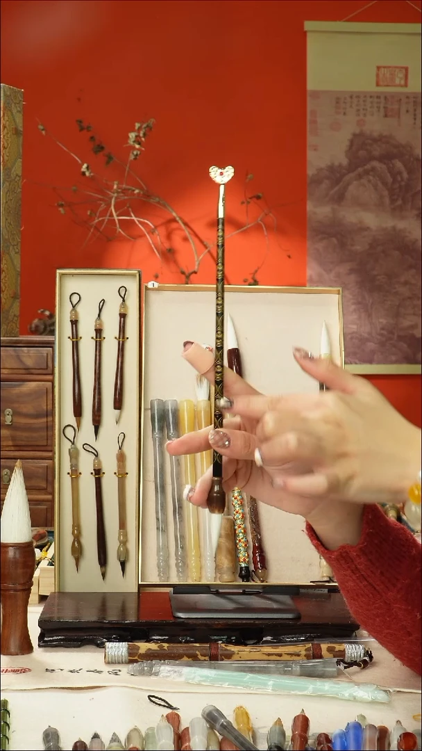 405号闪孤品高货毛笔链接 清水试笔 蘸墨不退