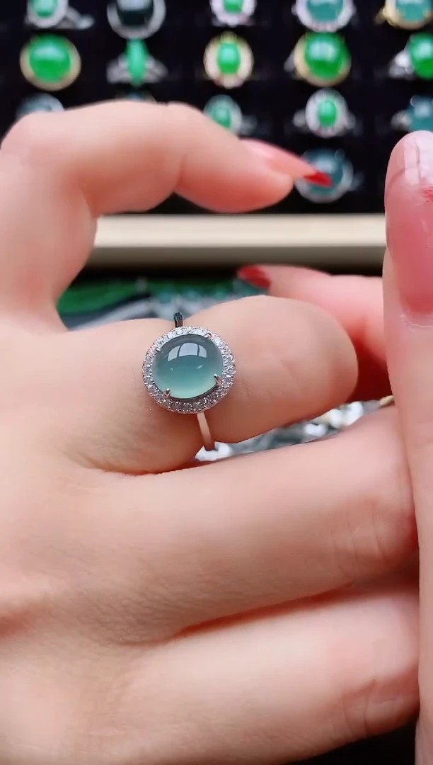 【闪购商品】翡翠戒指银S925镶嵌3211