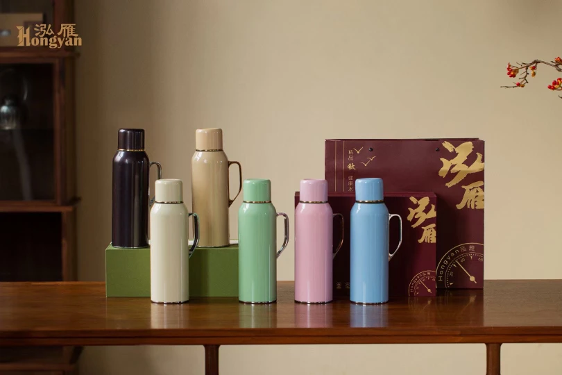 官方正品泓雁传家茶壶机械温显家用保温抗菌壶户外便携车载焖茶壶