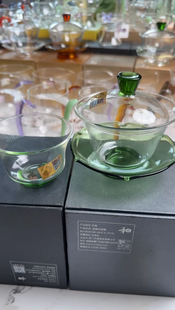 对****入禾器湖绿色盖碗+禾器清杯一只湖绿色