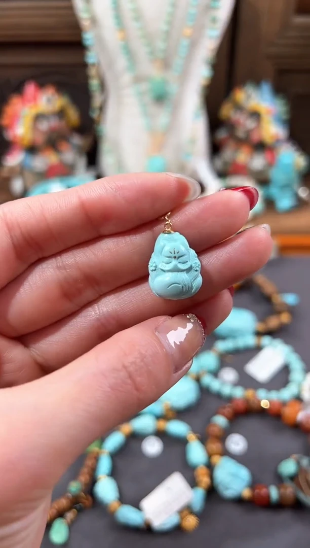 【闪购商品】绿松石提溜18K金镶嵌绿松石提溜