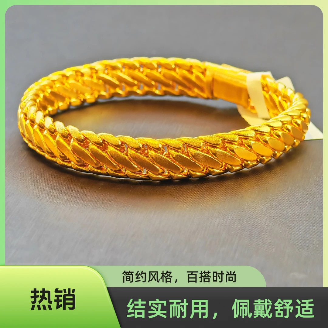 足银银制品 足银三马鞭古法手链