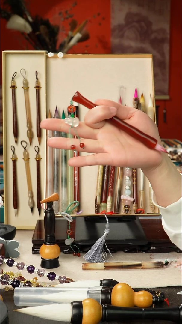 4号孤品高货毛笔链接 清水试笔 蘸墨不退