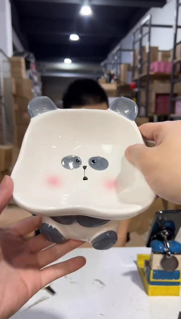 瓷片陶瓷b款熊猫狗粮碗