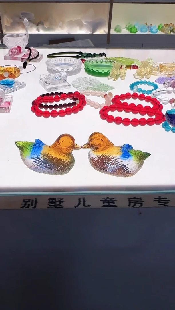 手工艺品琉璃小鸳鸯一对