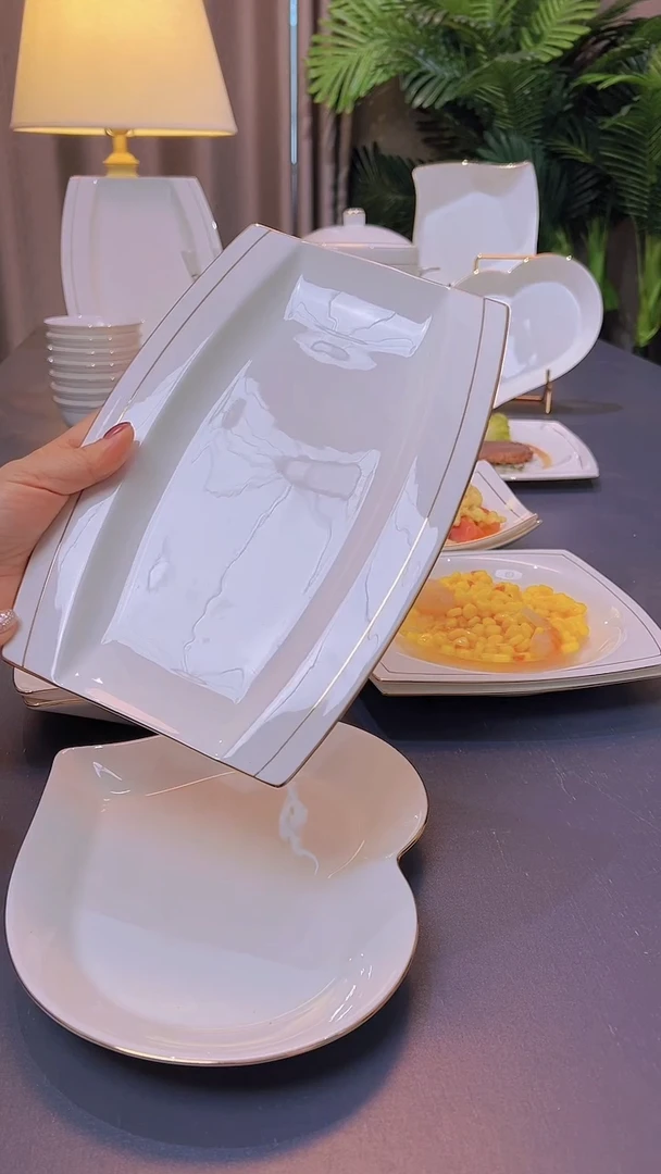 45%以上骨粉骨瓷10英寸日式鱼盘1个