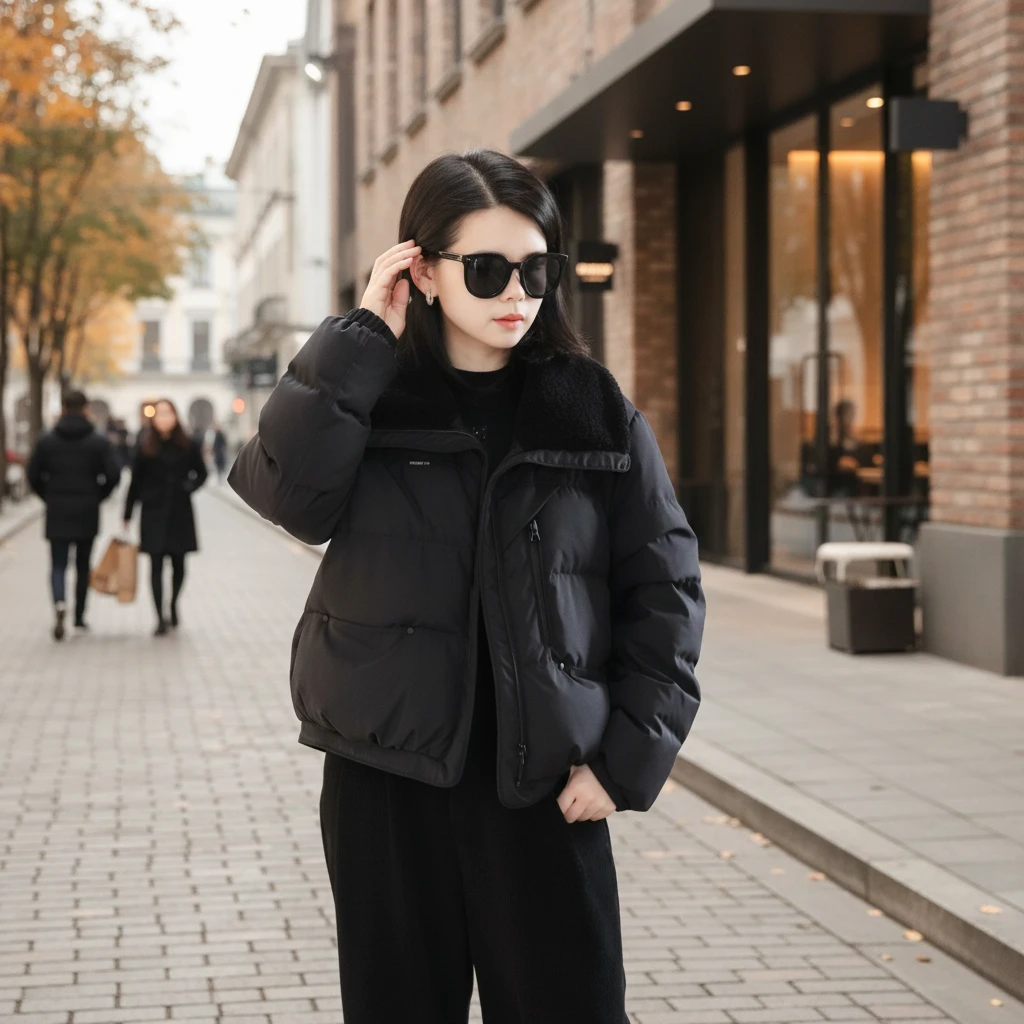 【微依韩】2025冬季羽绒服外套短款拼接女装加厚韩版韩版女保暖