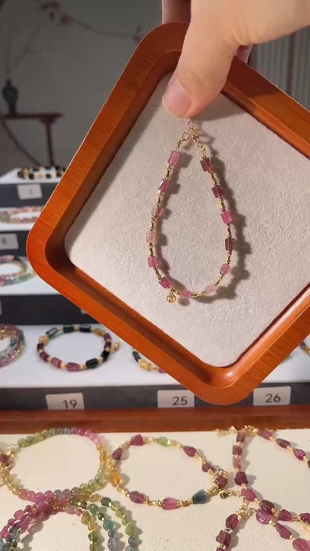 手链银S925镶嵌碧玺6327 多样性发其一