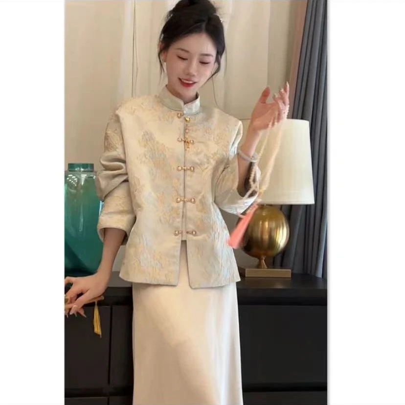 【新中式·城北的花】大版复古春秋高级感宽松外套 女士中国风大