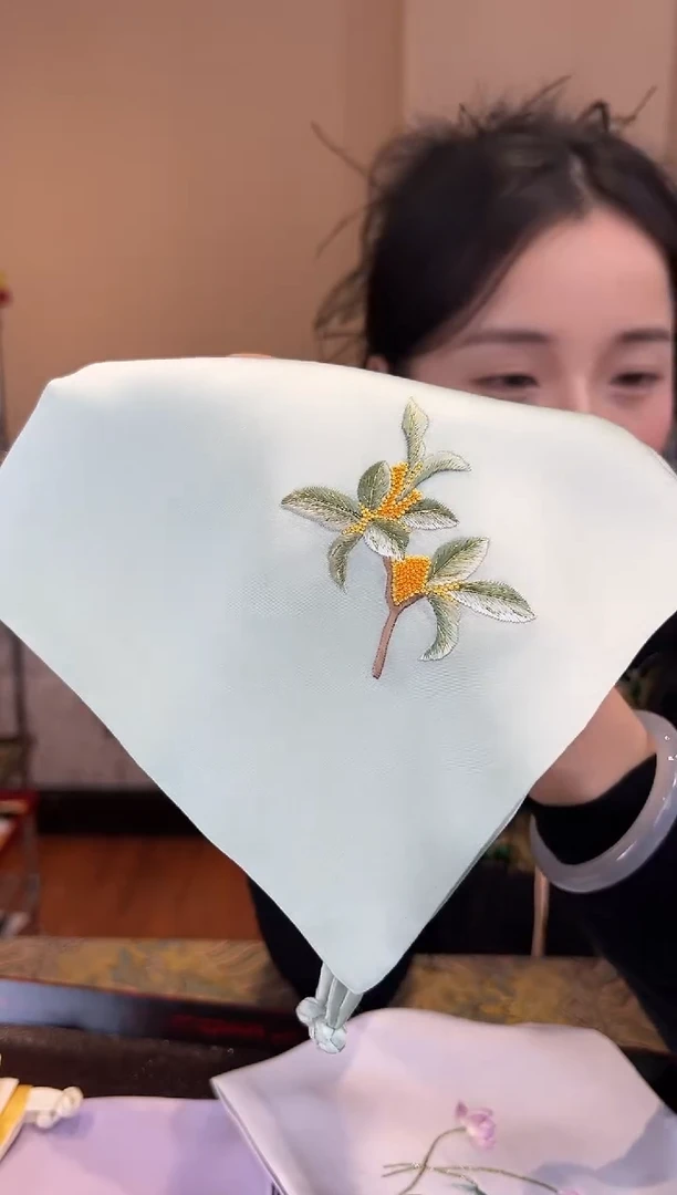 刺绣 苏绣手工刺绣100桑蚕丝面罩