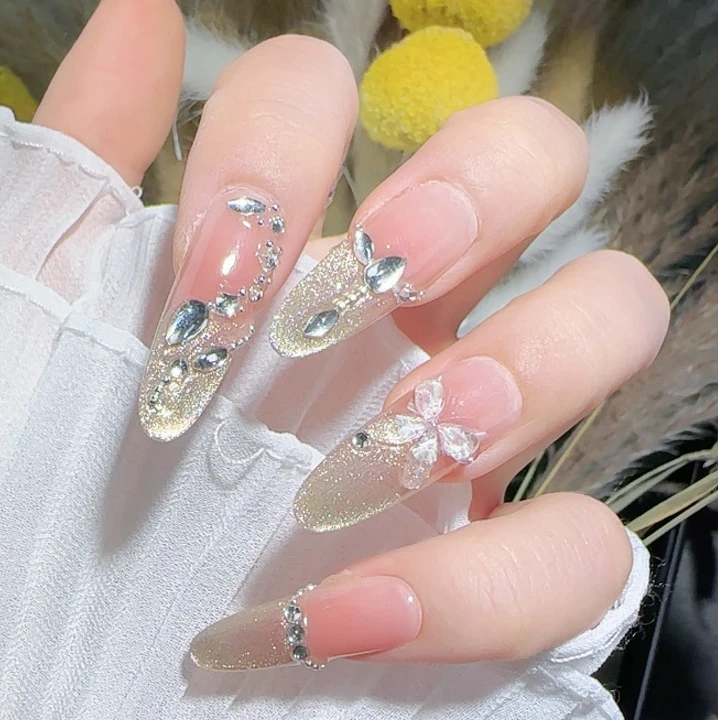 纯手工穿戴甲光疗猫眼款重复使用美甲贴片可拆卸显白精工