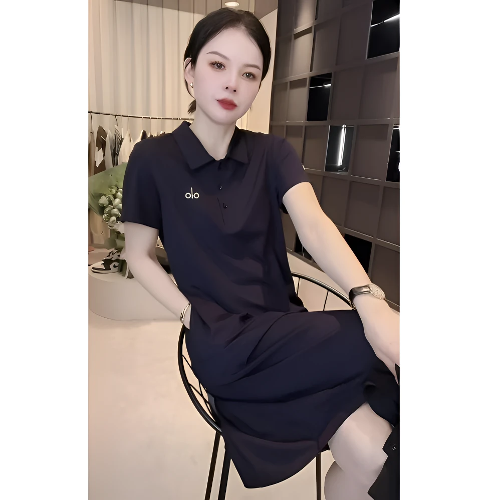 Y6161夏款衬衫领设计感时尚百搭连衣裙显瘦上衣女