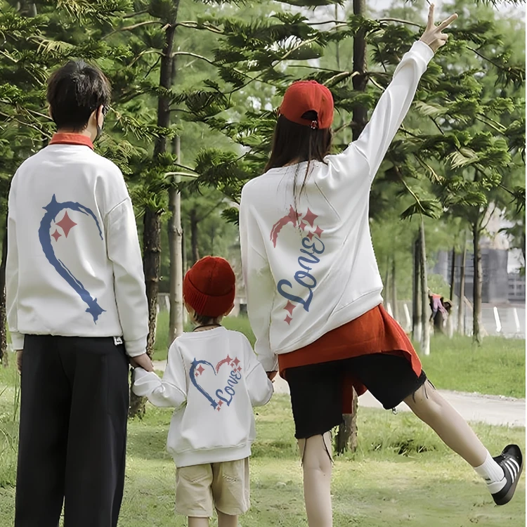 特别的亲子装秋冬加绒秋装一家三口四口不一样全家福母子母女卫衣