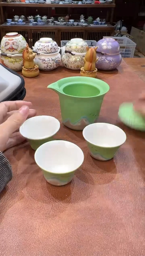 真的很便宜会开片的旅行茶具