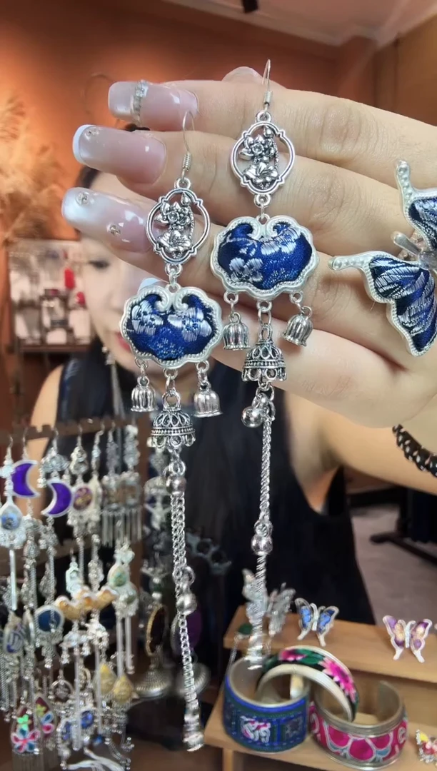 刺绣纯手工民族风耳环