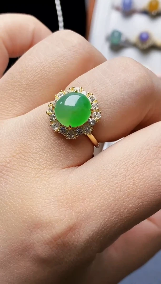 银S925镶嵌戒指翡翠0620