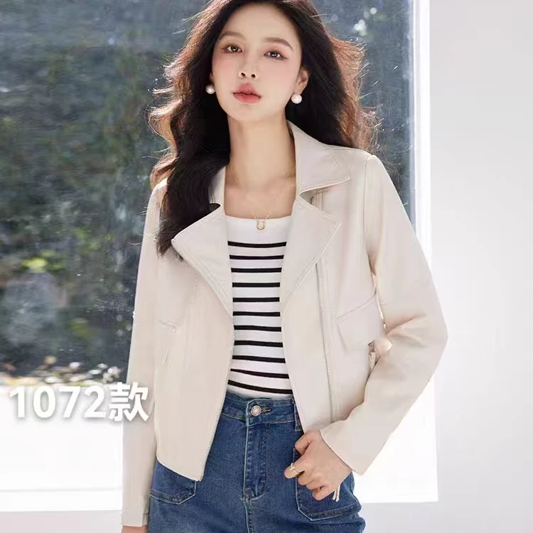 030小皮衣短外套女春秋装新款宽松小个子休闲修身显瘦时尚皮夹克