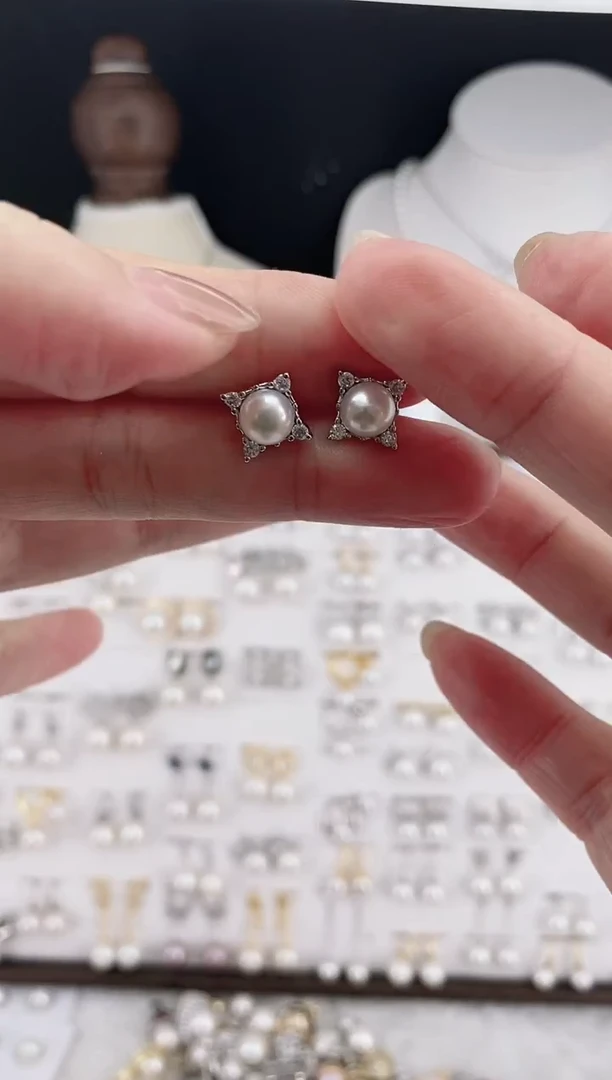 合金耳饰淡水珍珠03