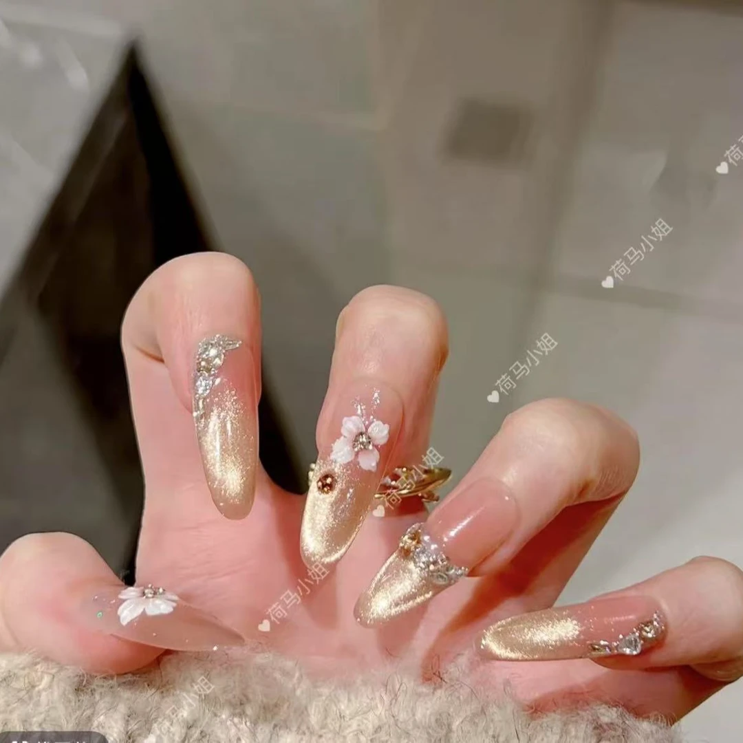 【花瓣月影】纯手工穿戴甲可拆卸十片装