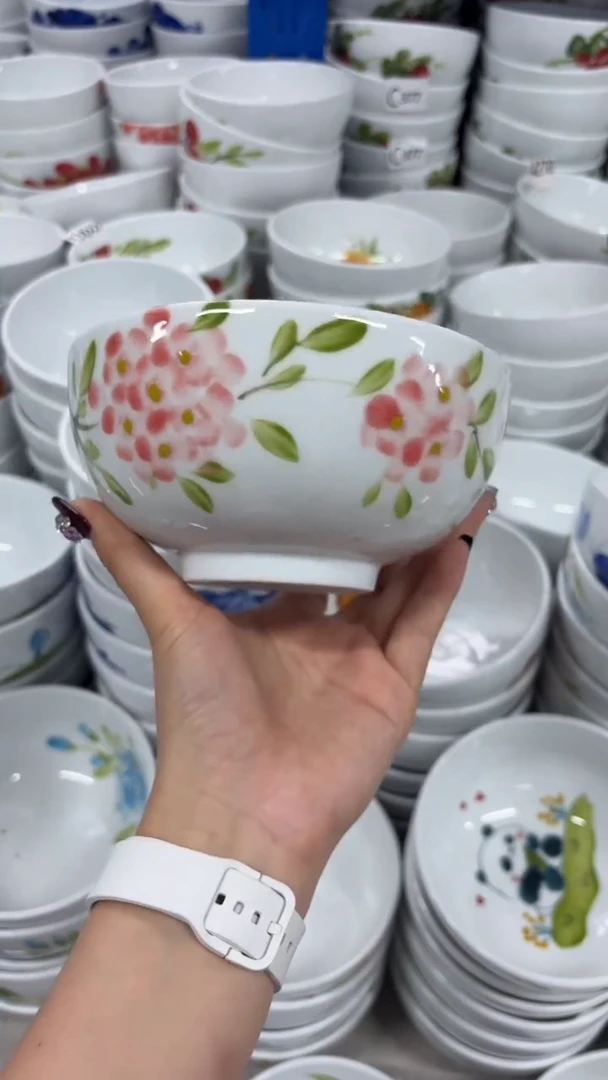 瓷片景德镇高温陶瓷食品级手绘釉中彩-小罗汉碗