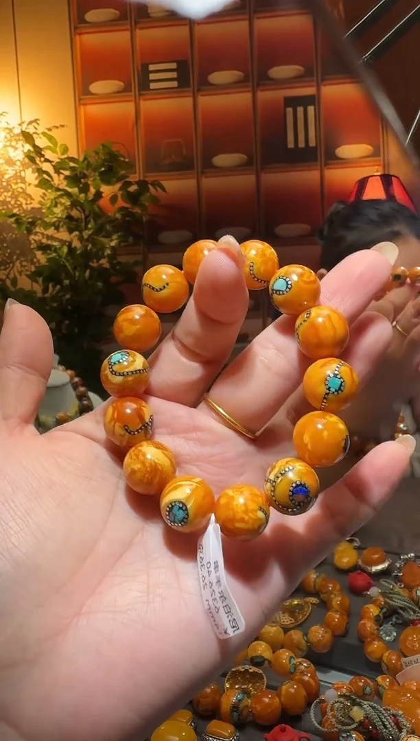 蜜蜡颈饰未镶嵌1025天然蜜蜡珠宝奇石全都保真