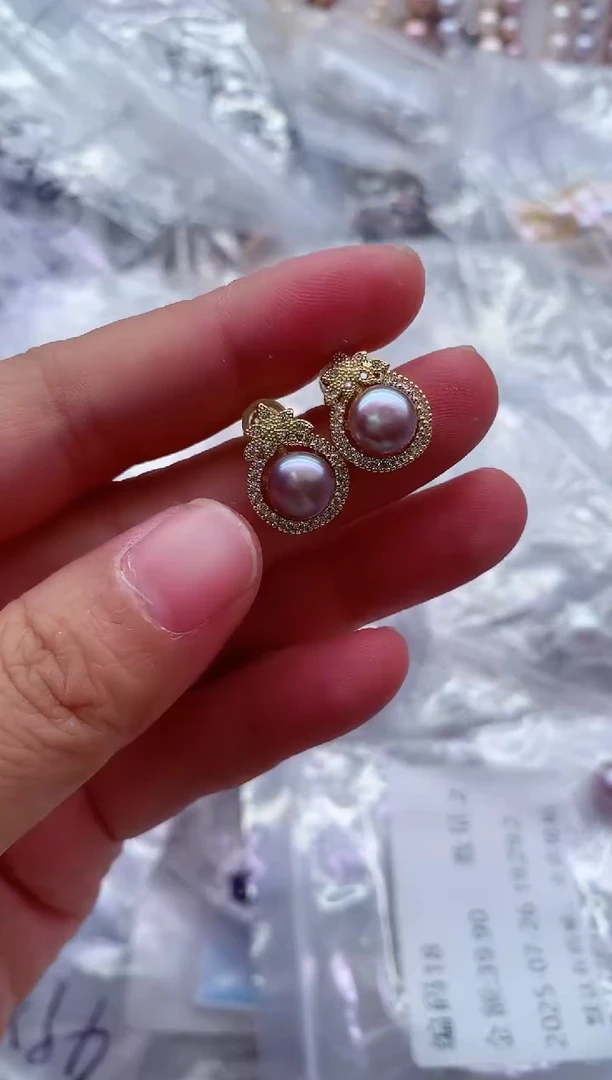 合金淡水珍珠耳饰多样性发其一，非无暇