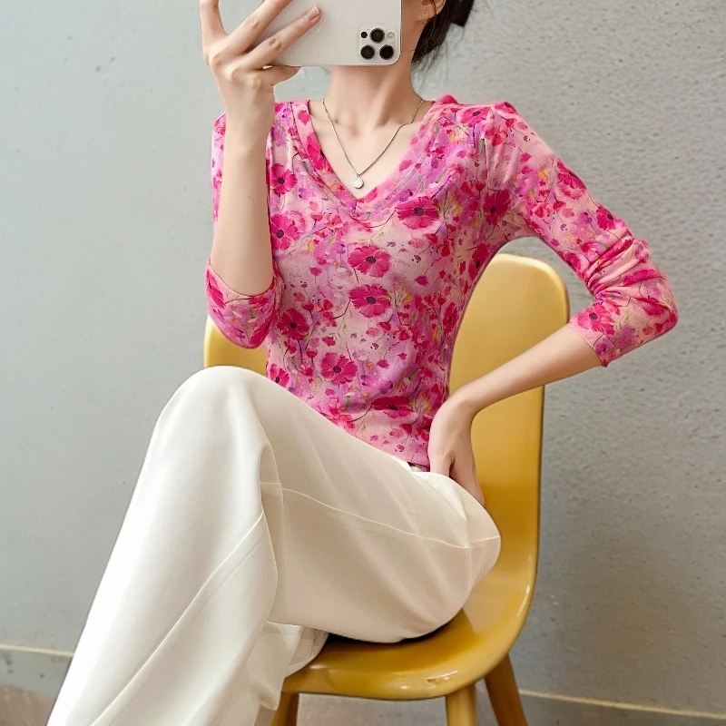 秋装洋气蕾丝上衣高级感外内搭可外穿网纱打底衫女款爆款2025新款