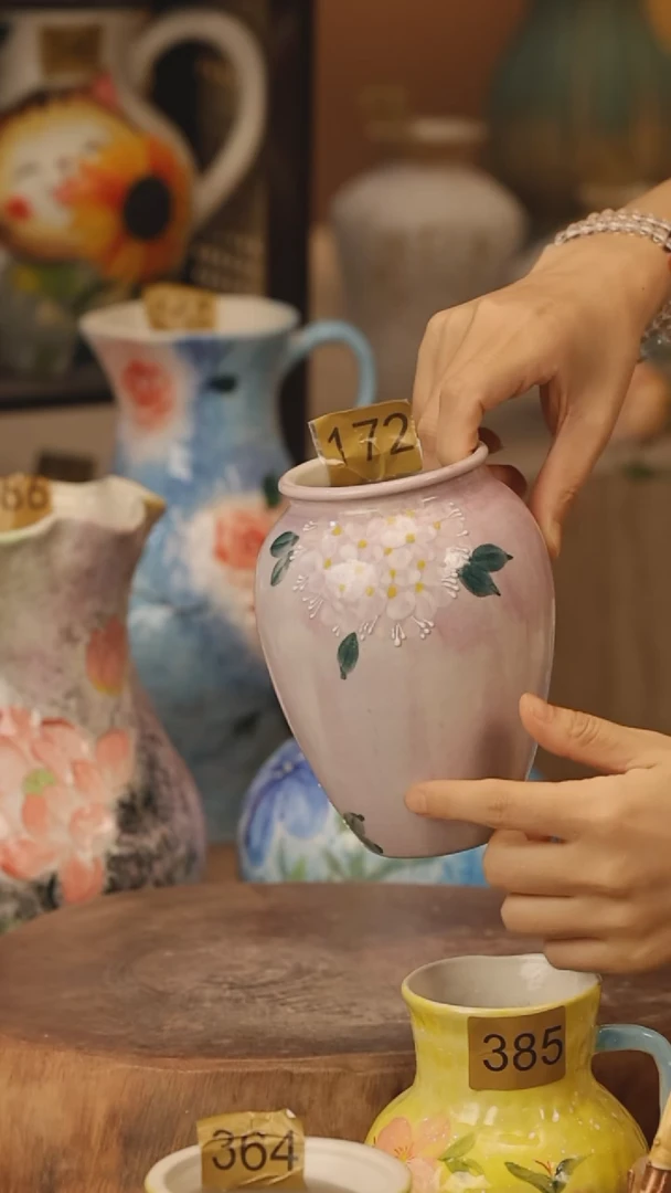 陶瓷172景德镇设计师手作花器摆件侘寂风