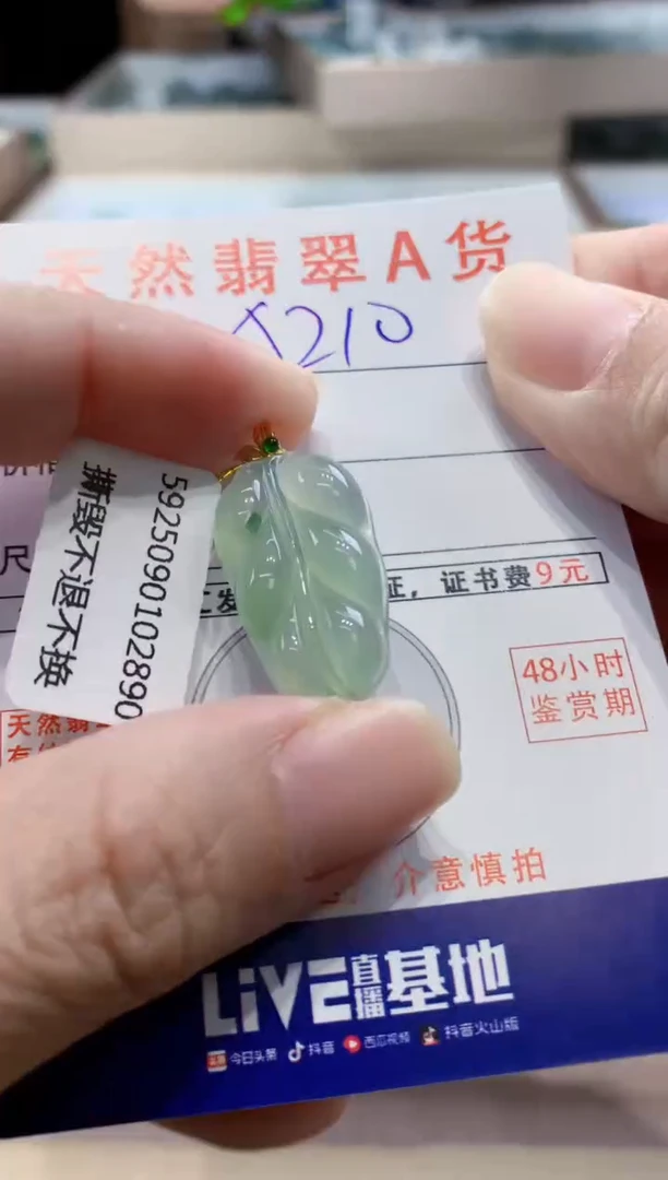 颈饰18K金镶嵌翡翠 天然缅甸a货翡翠