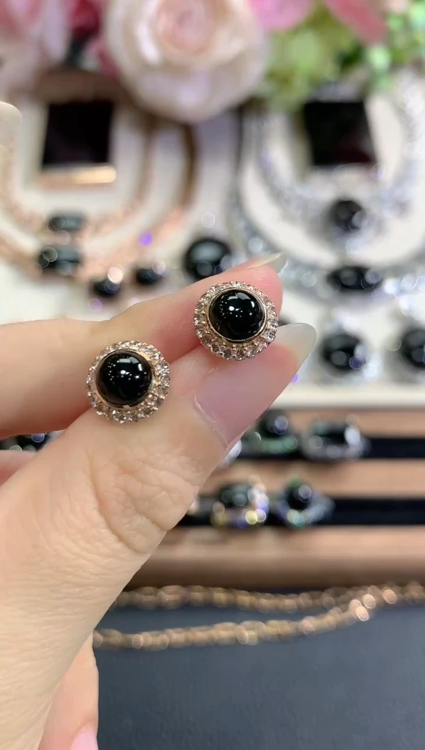 18K金镶嵌翡翠耳饰c16