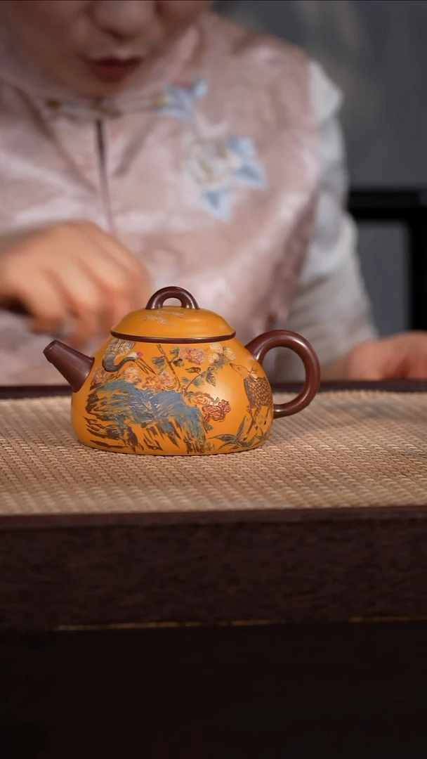 茶壶紫砂紫泥/琉璃黄金段 270cc