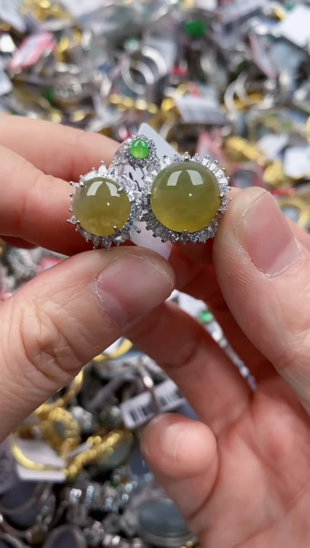 银S925镶嵌戒指翡翠333-----2