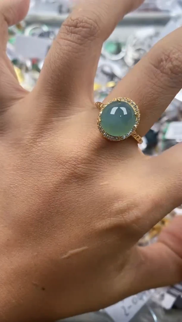 银S925镶嵌戒指翡翠111----5