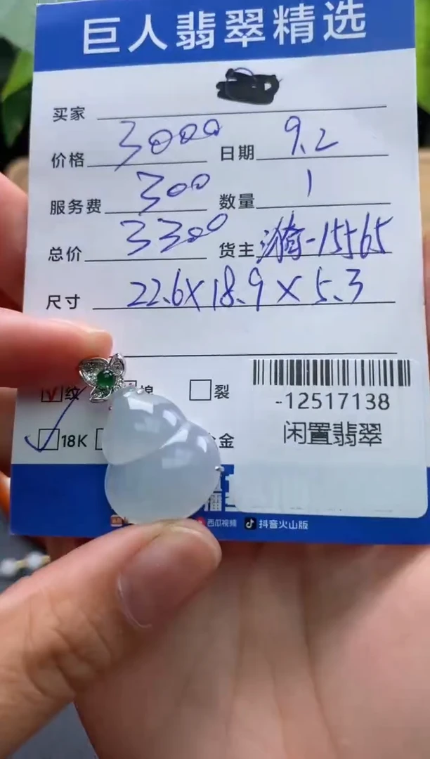 颈饰18K金镶嵌翡翠多人-12517138