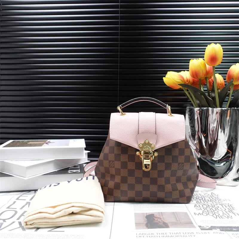 95新 LouisVuitton/路易威登 棕格拼粉 双肩包/T_ZY0000410334