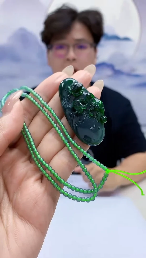 定制翡翠未镶嵌4688MM-毛货挂件113赠珠链