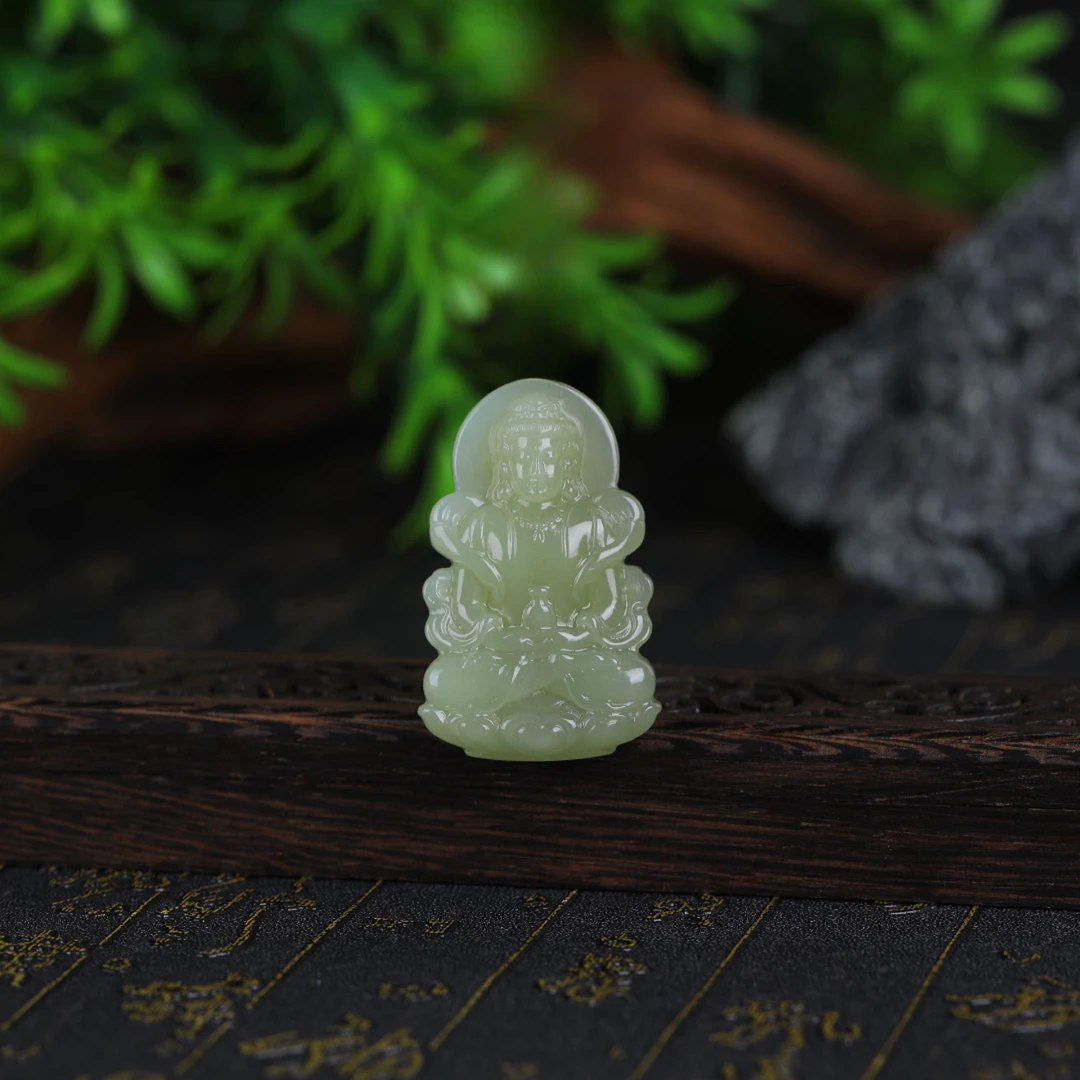 【星光村小飞THRY003-QS】和田玉观音吊坠