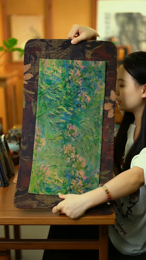 鱿***?繁花大片+新款绿色小油画