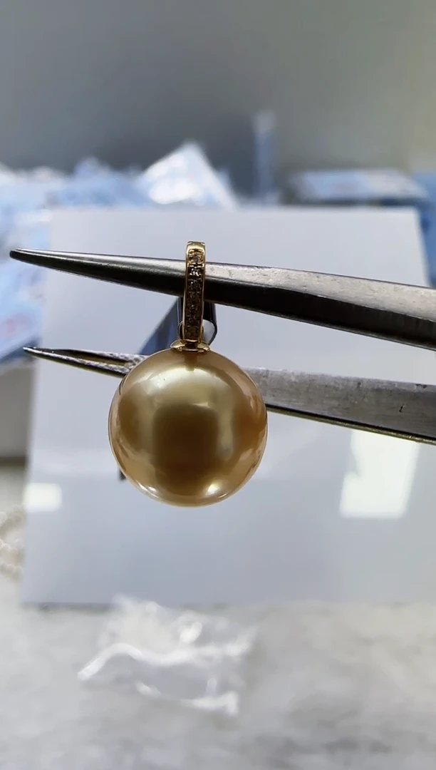 18K金镶嵌海水珍珠DA a221 金珠10-11
