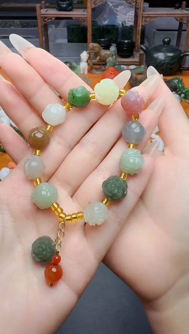 手串未镶嵌和田玉花花手串