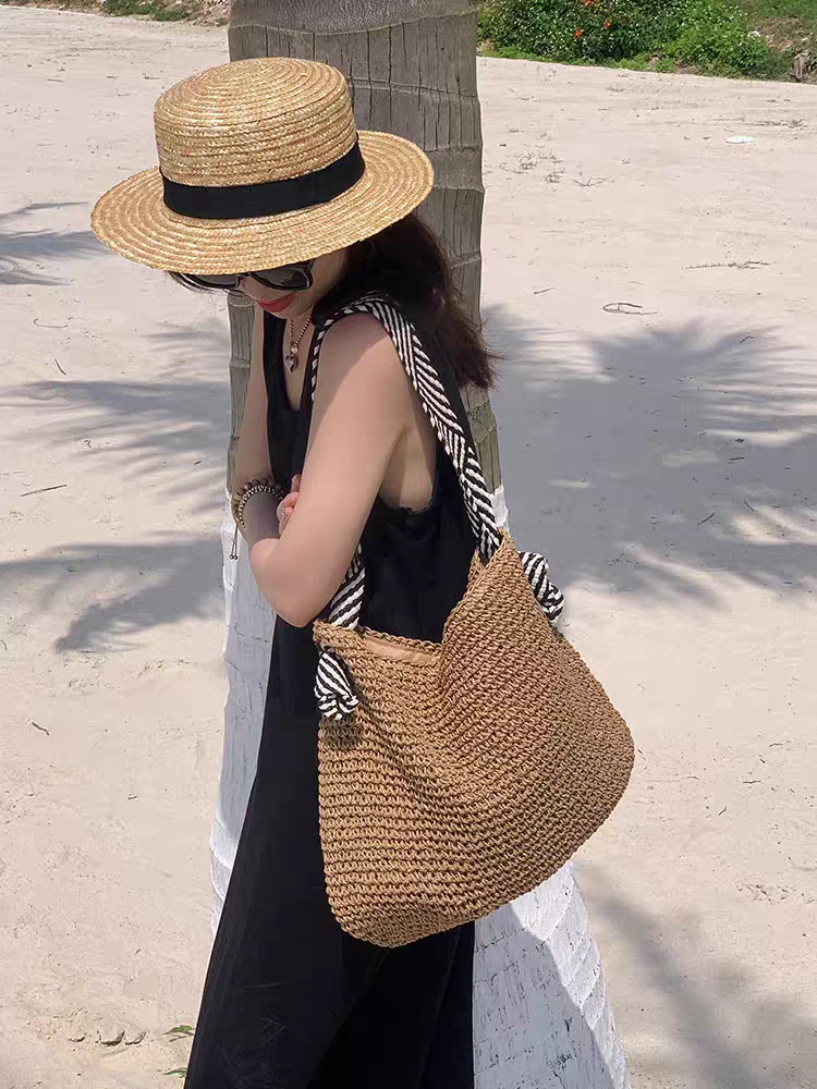 慵懒风大容量草编包包女夏海边度假沙滩编织斜挎包休闲单肩腋下包