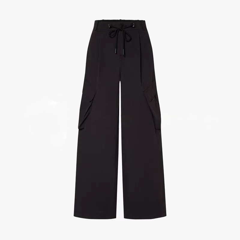 1838【active系列】工装裤2025秋新品抽绳高腰棉阔腿裤