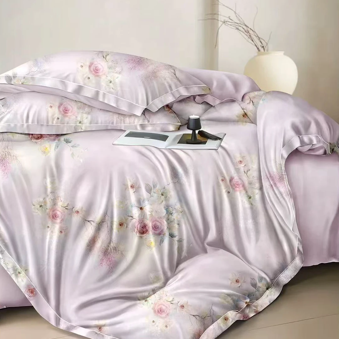 A1111 全棉磨毛加厚双人床单 幽梦一品-紫240*250秋冬厚款锁温