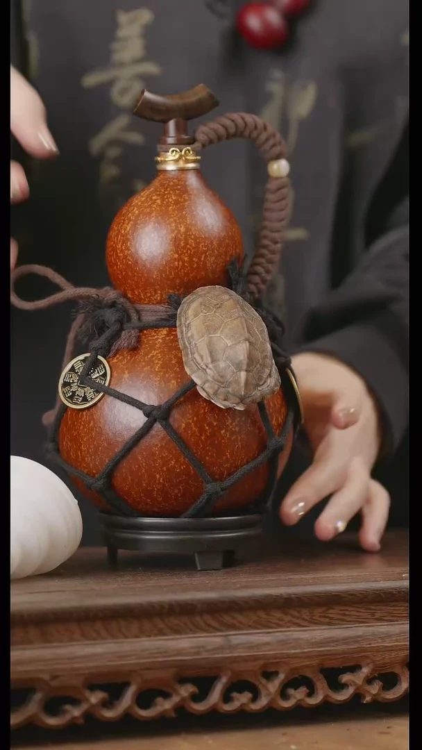 【闪购商品】243号精品天然大漆工艺防渗内胆酒葫芦~