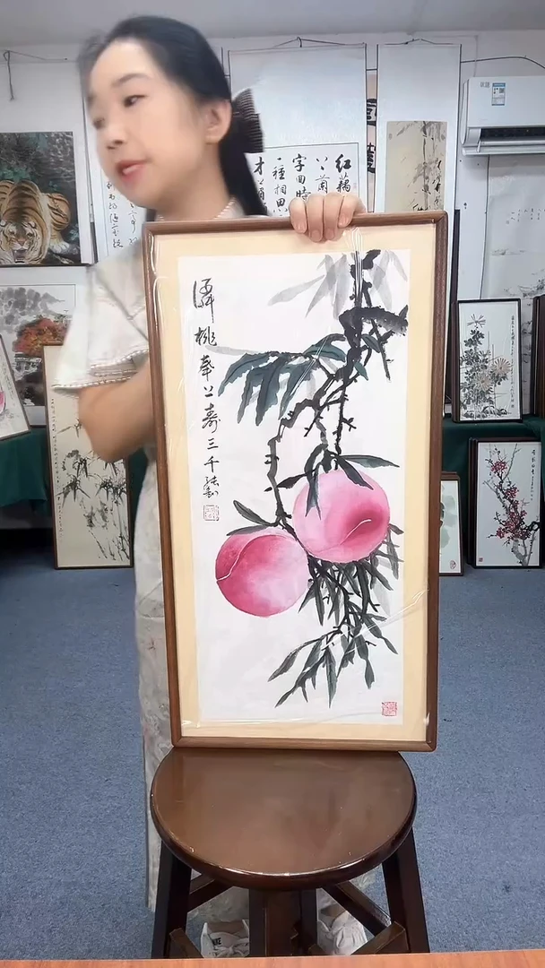 国画35*68实木画框顺丰包邮手绘