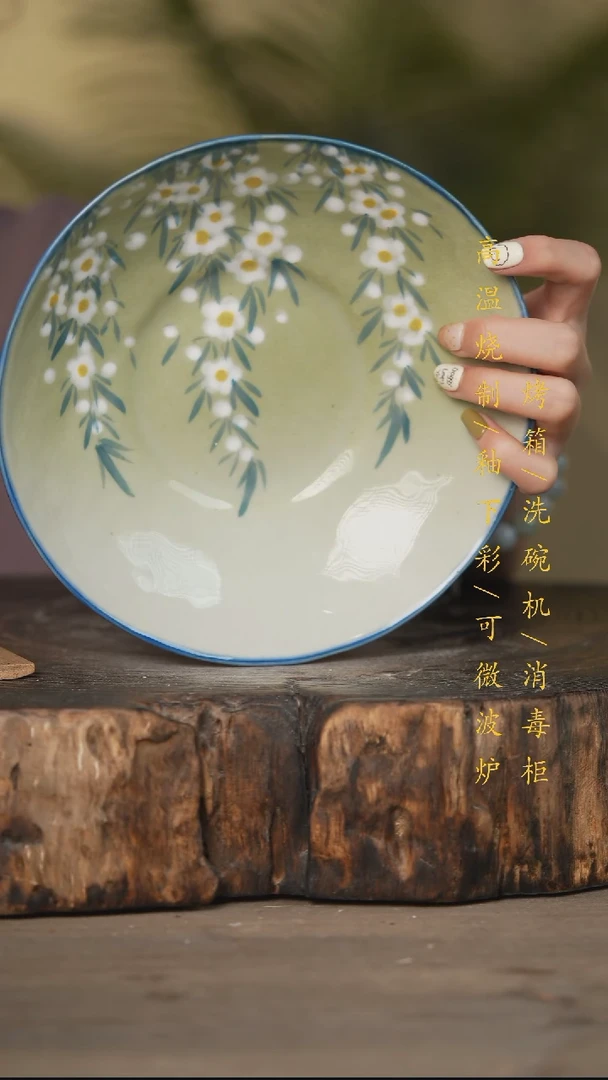 瓷片景德镇高温釉下彩可微波烤箱洗碗机