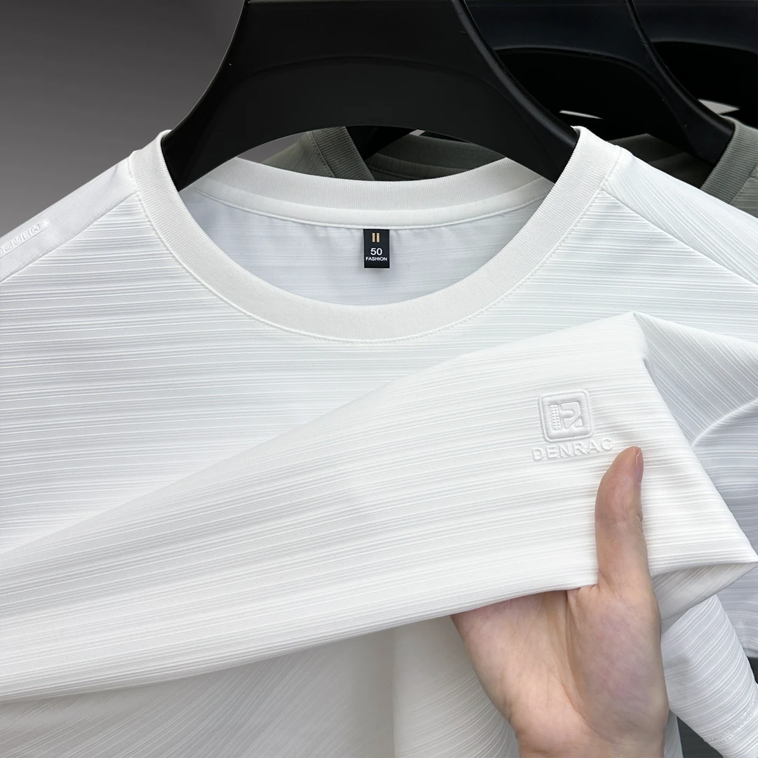 John Bunni经典圆领短袖T恤男士夏季新款速干冰丝凉感内搭打底衫